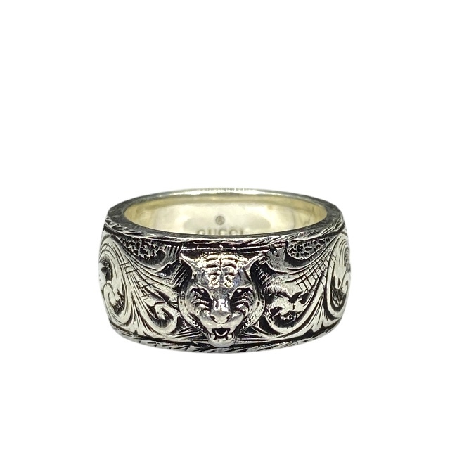 【未使用】GUCCI グッチ キャットヘッド リング 指輪 アクセサリー ジュエリー アニマル SV925 シルバー 9号拍卖