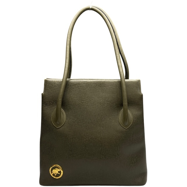 HUNTING WORLD ハンティングワールド トートバッグ ショルダーバッグ 手持ち鞄 肩掛け ロゴ レザー カーキ拍卖