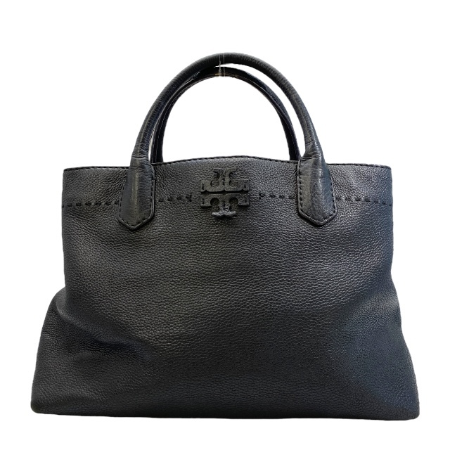 TORY BURCH トリーバーチ マックグロー トリプル ハンドバッグ トートバッグ 手持ち鞄 肩掛け ロゴ レザー ブラック 黒拍卖