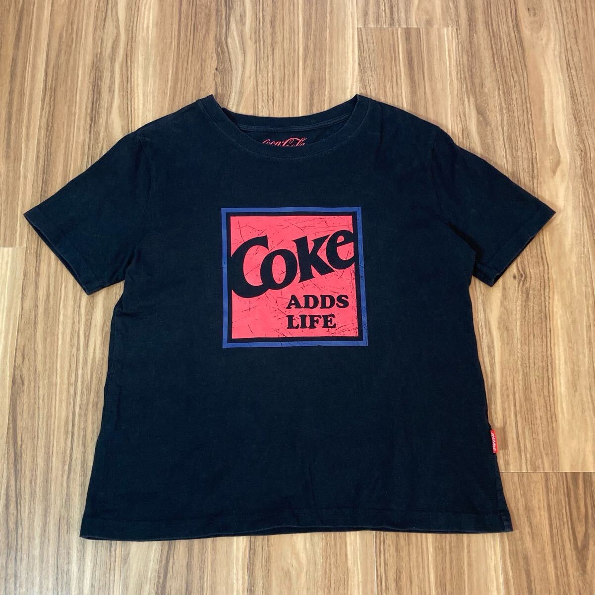 YT2894 ◆100円スタート◆GU ジーユー CokeTシャツ サイズL 半袖 コカ・コーラ ブラック クルーネック 241-284858拍卖