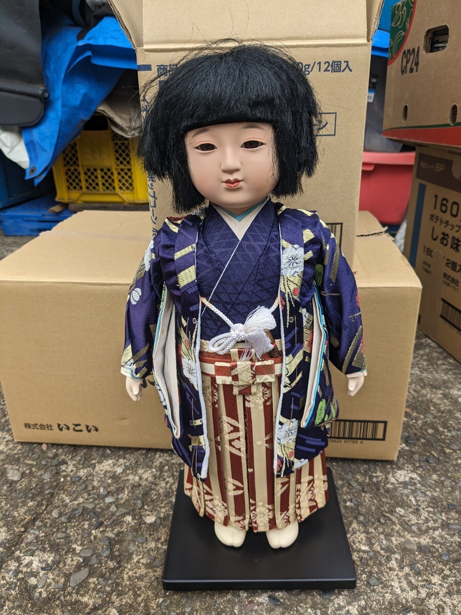 市松人形 日本人形 男の子 アンティーク 着物 時代 昭和レトロ 置物 高さ46センチ拍卖