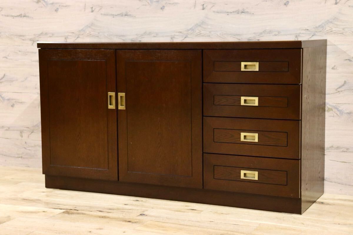 GMHK697○高橋工芸 SEED シード サイドボード キャビネット オーク材 収納家具 役員室 府中家具 オフィス 高級家具拍卖