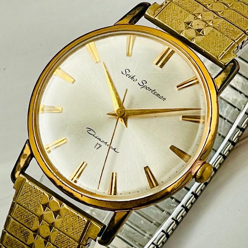 1円スタート腕時計メンズ動作良好セイコーSEIKOスポーツマン手巻き15019Eアナログ中古ヴィンテージ稼働アンティーク高級ブランド美品U2194拍卖