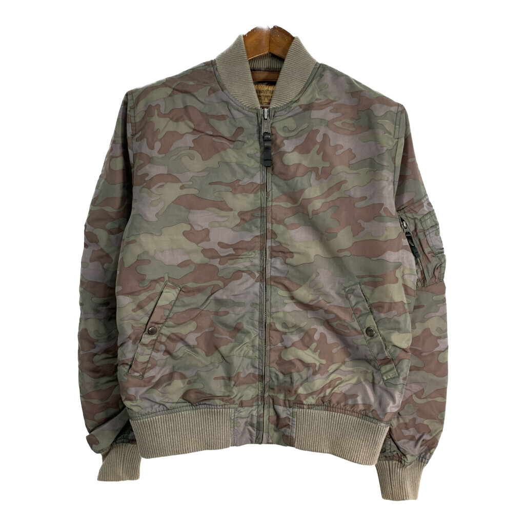 ALPHA INDUSTRIES アルファ インダストリーズ MA-1 フライトジャケット ミリタリー 迷彩 (メンズ LARGE) 中古 古着 T2676拍卖