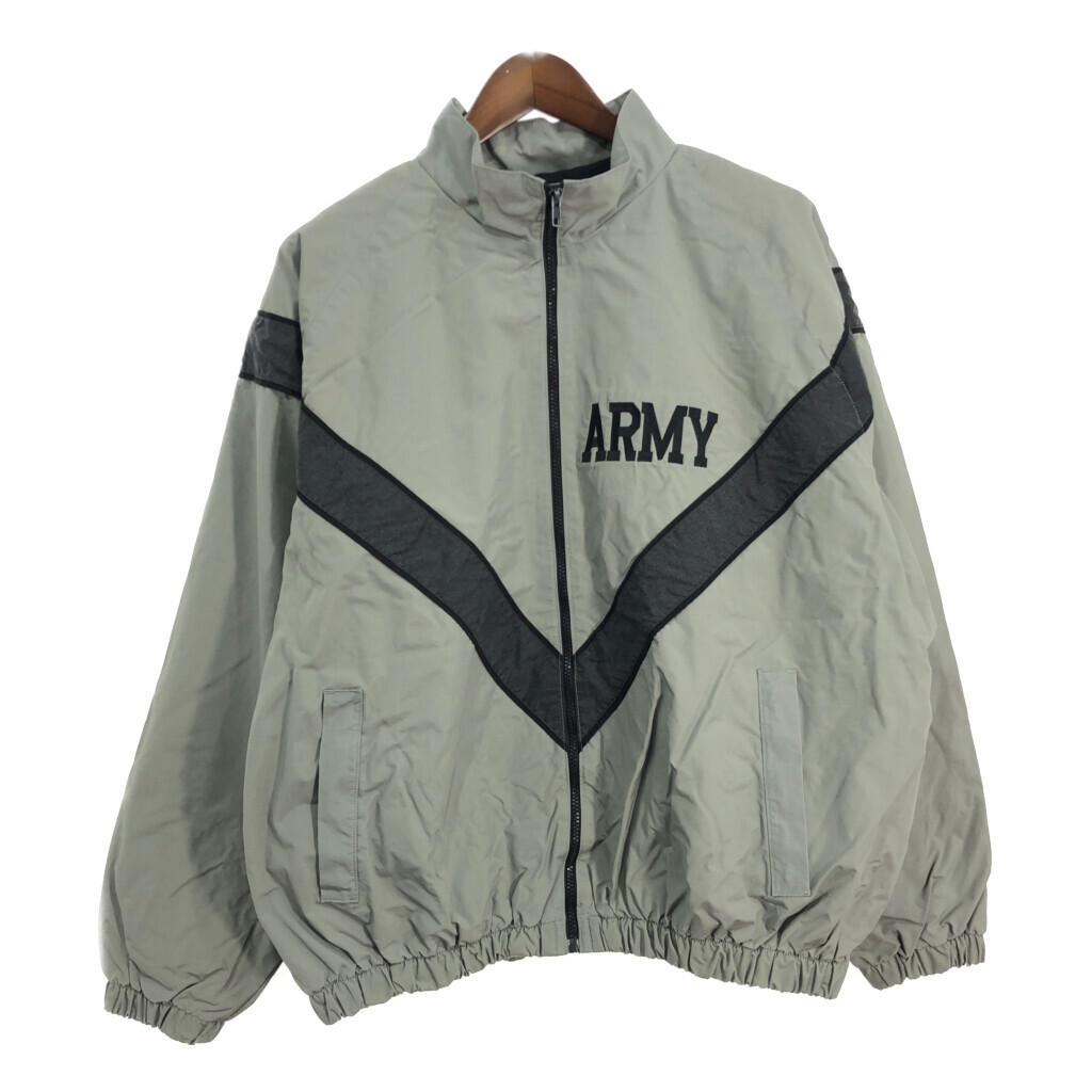 米軍実物 U.S.ARMY PFU トレーニングジャケット ミリタリー グレー (メンズ M相当) 中古 古着 T1555拍卖