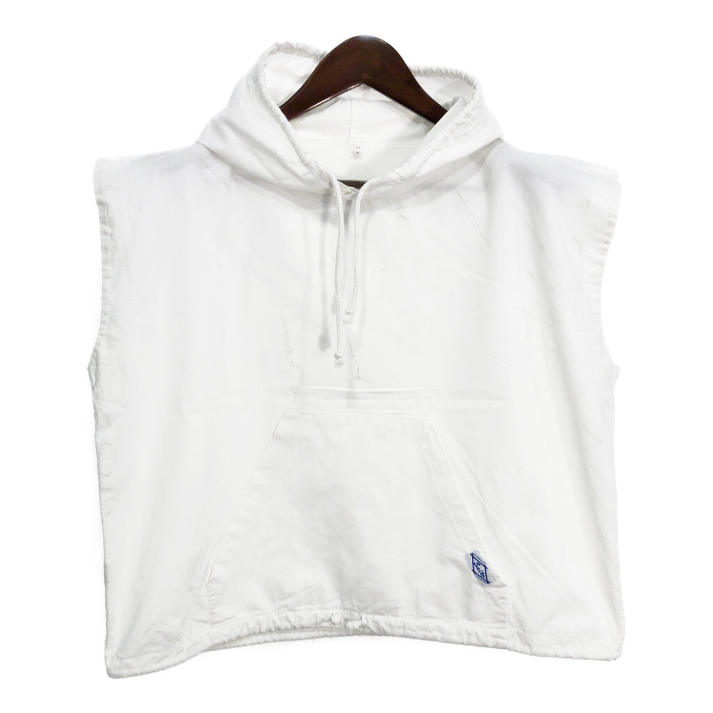 Saito フーデッド コットン ベスト ユーロ ホワイト (メンズ 2) 中古 古着 T3456拍卖