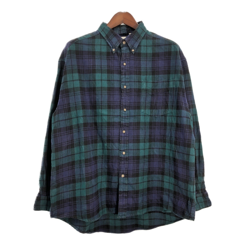 00年代 GAP ギャップ フランネルシャツ オールドギャップ ブラックウォッチ ネイビー (メンズ XL) 中古 古着 T4181拍卖