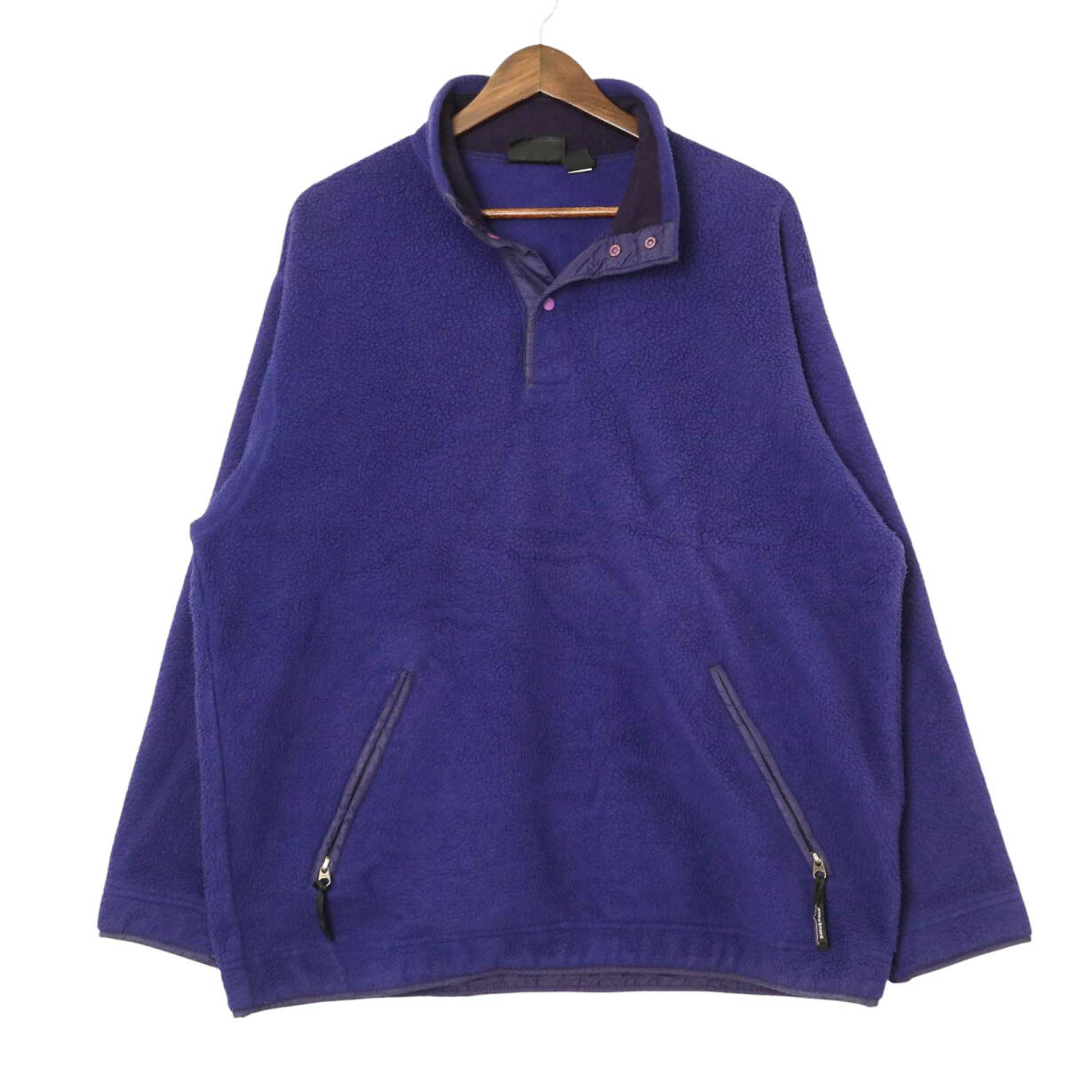90年代 patagonia パタゴニア ライトウェイト シンチラ ビッグT フリースジャケット アウトドア パープル (メンズ L) 中古 古着 A3023拍卖