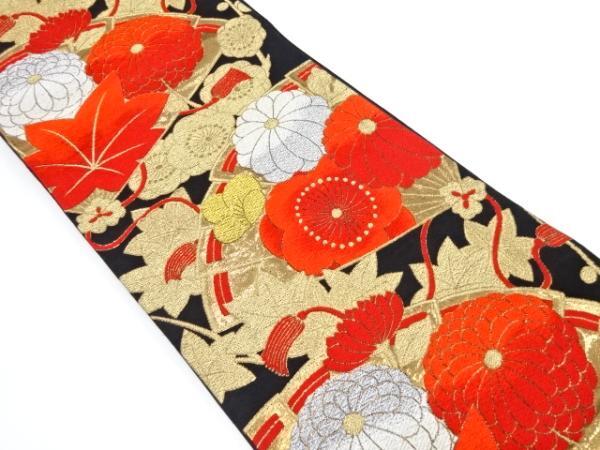 ys7288339; 宗sou 桧扇に花模様織り出し袋帯(着用可)【アンティーク】【着】拍卖