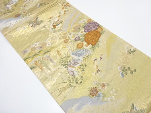 ys7308481; 宗sou 九百錦 桃山双鶴錦絵織り出し 袋帯【着】拍卖