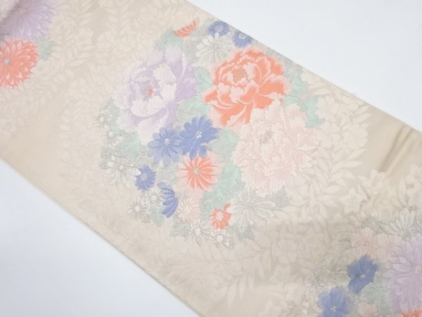ys7310769; 宗sou 草花模様織り出し袋帯(材料)【アンティーク】【着】拍卖