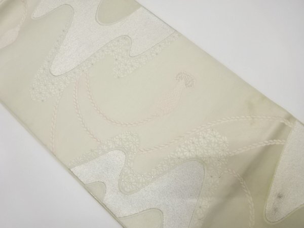 ys7312205; 宗sou 流水に組紐・花模様織り出し袋帯(材料)【アンティーク】【着】拍卖