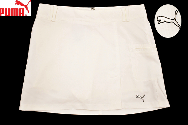 M-1268★送料無料★新品★PUMA プーマ Sports Lifestyle★ホワイト白 吸水速乾 ゴルフ スポーツ インナーショーツ一体型 テックスカート L拍卖