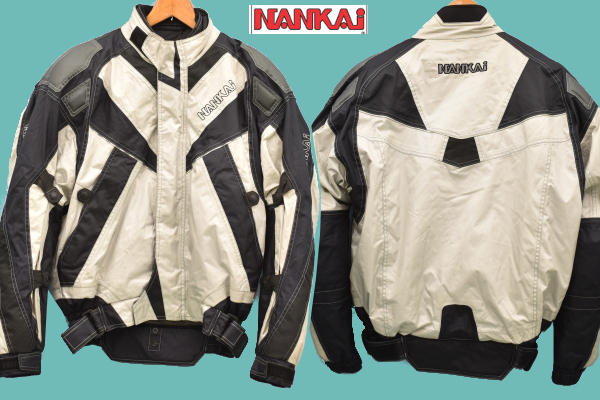 A-4916★NANKAI ナンカイ 南海部品(株) 001-2A7★ブラック×シルバー プロテクター付き 中綿 ナイロン ライディングジャケット LL 拍卖