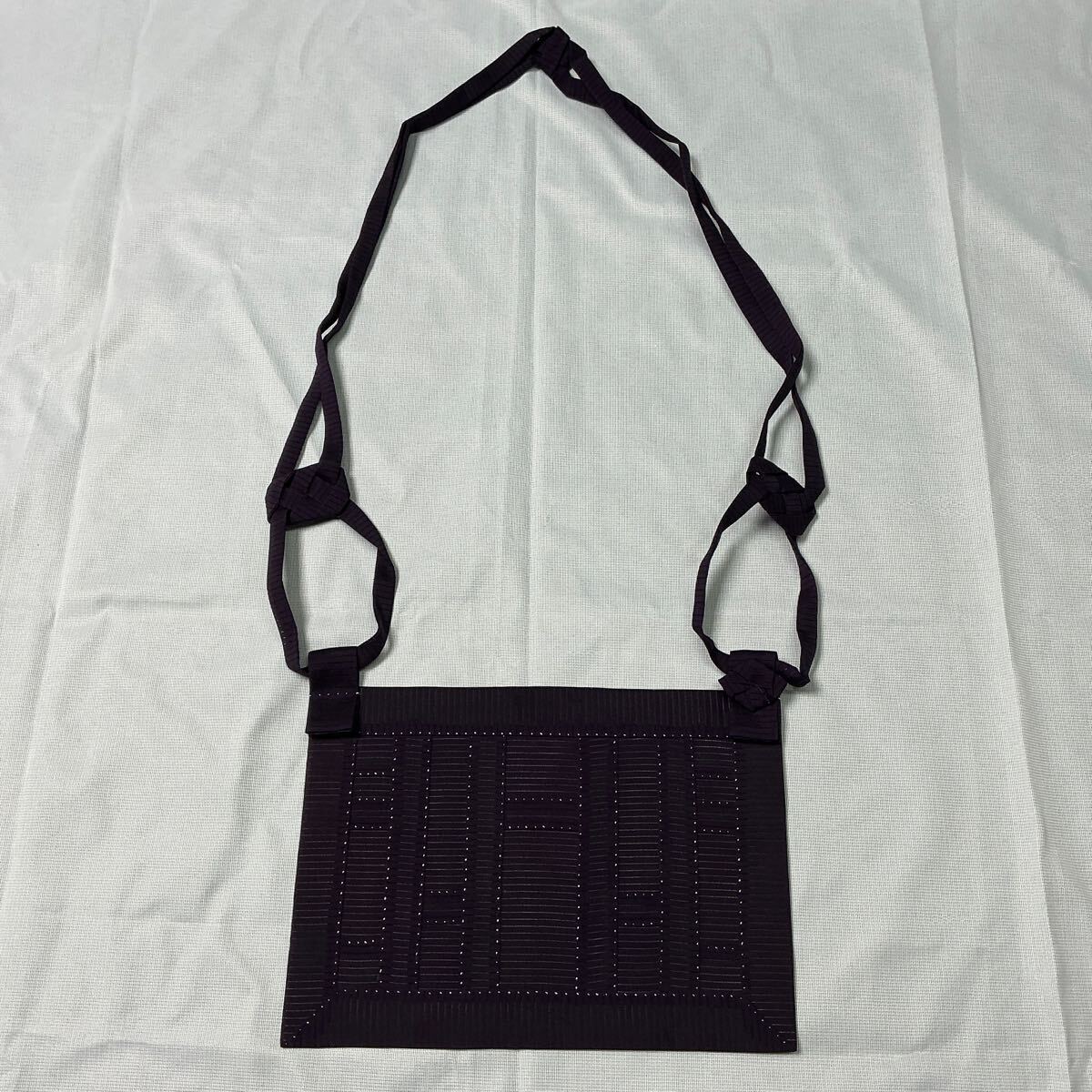 【A885】送無 真言宗 小野塚 五條袈裟 夏用 紗地 絹 色無地 紫色 法衣 法要 装束 着物 僧侶 お坊さん拍卖