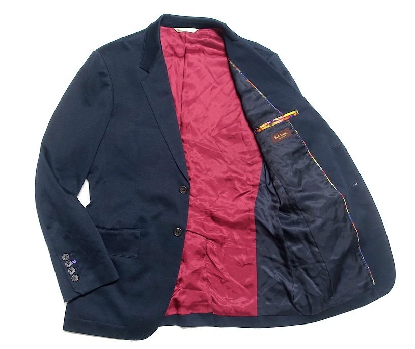 18AW 定価6.1万 超美品 Paul Smith COLLECTION ポールスミス コットン ジャージー テーラードジャケット 284170 ダークネイビー メンズ L拍卖