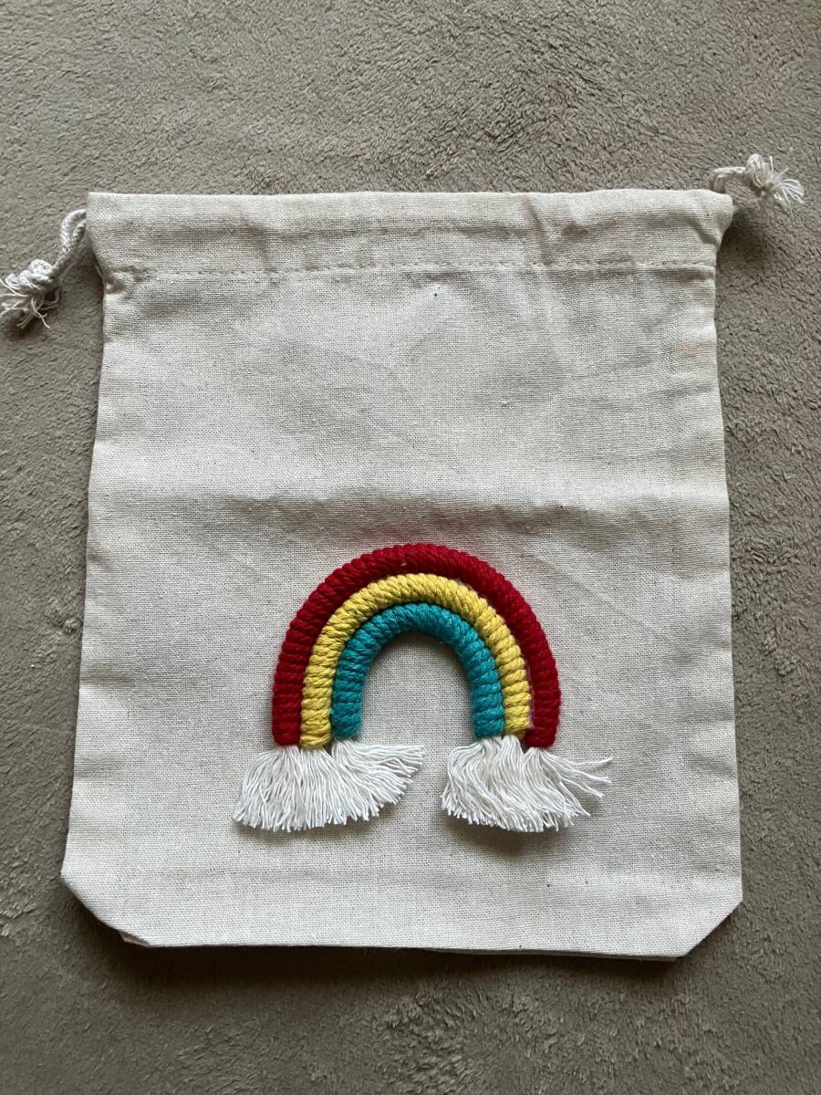 ★マクラメ 巾着袋 ハンドメイド拍卖