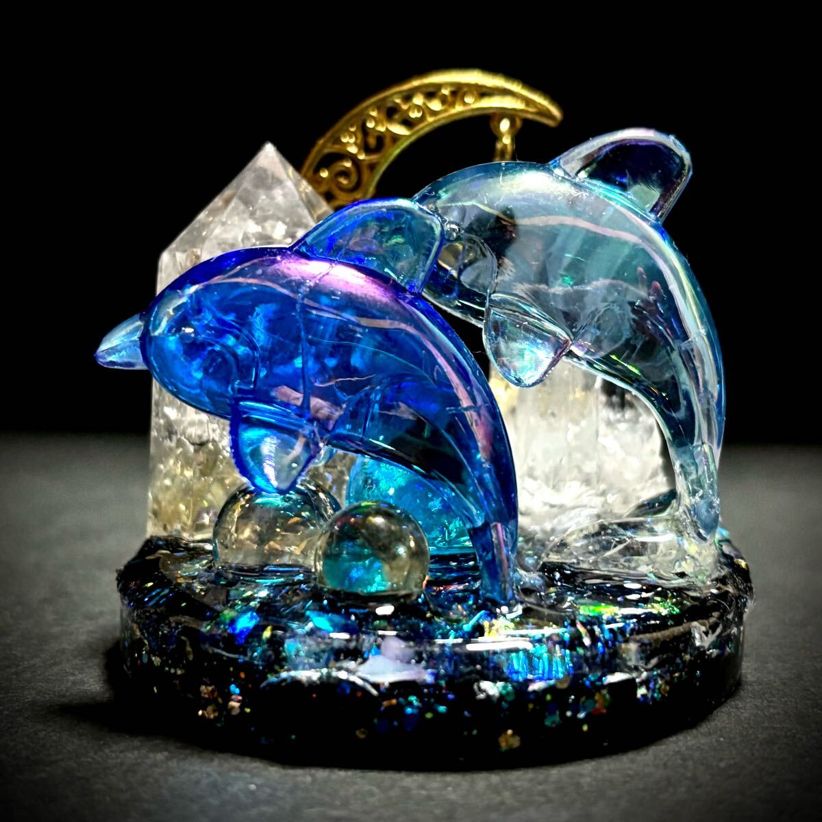 ◇星降る夜に舞うイルカ◇オルゴナイト◇オブジェ◇トルマリン◇シトリン◇水晶◇拍卖