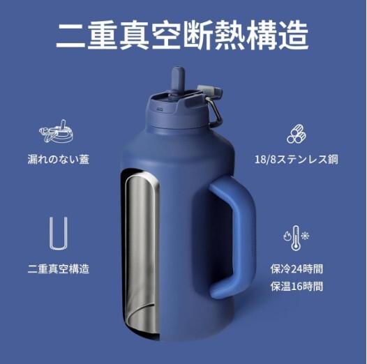 bottlebottle|水筒ステンレスボトル 1.8L 真空断熱|炭酸対応拍卖