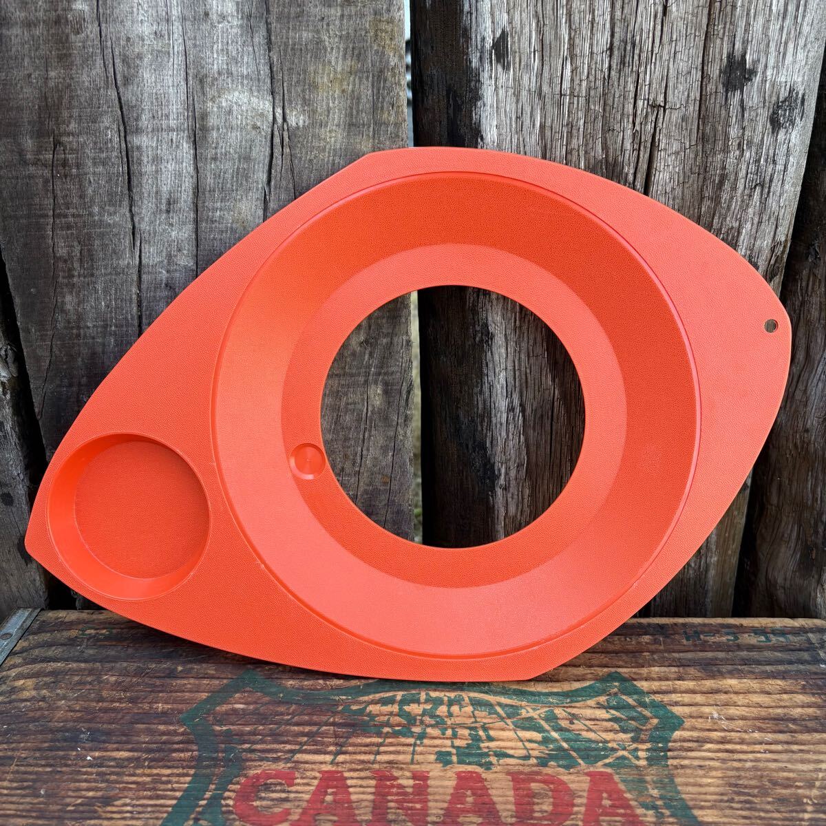 【1970s USA vintage】 WILPAK picnic plate holder ピクニックトレイ オレンジ アメリカ ビンテージ拍卖