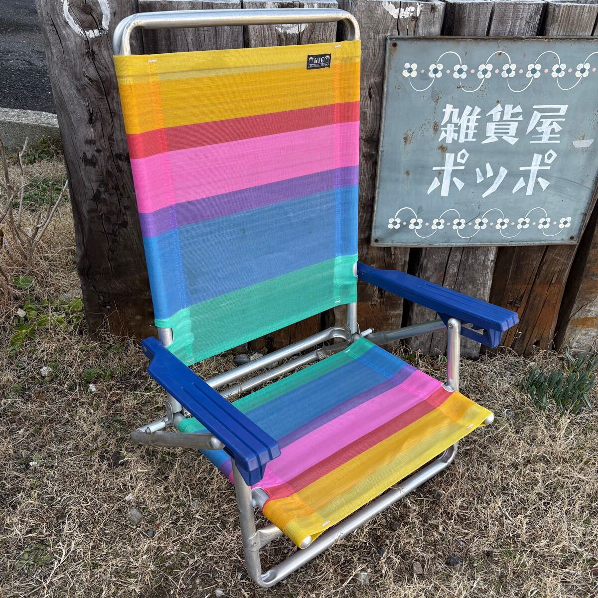 !!SALE!!【USA vintage】RIO beach chair ビーチチェア イス アメリカビンテージ 拍卖