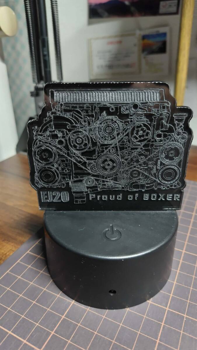 スバル EJ20 ボクサーエンジン アクリル サインボード 黒シート付 LED ディスプレイ拍卖