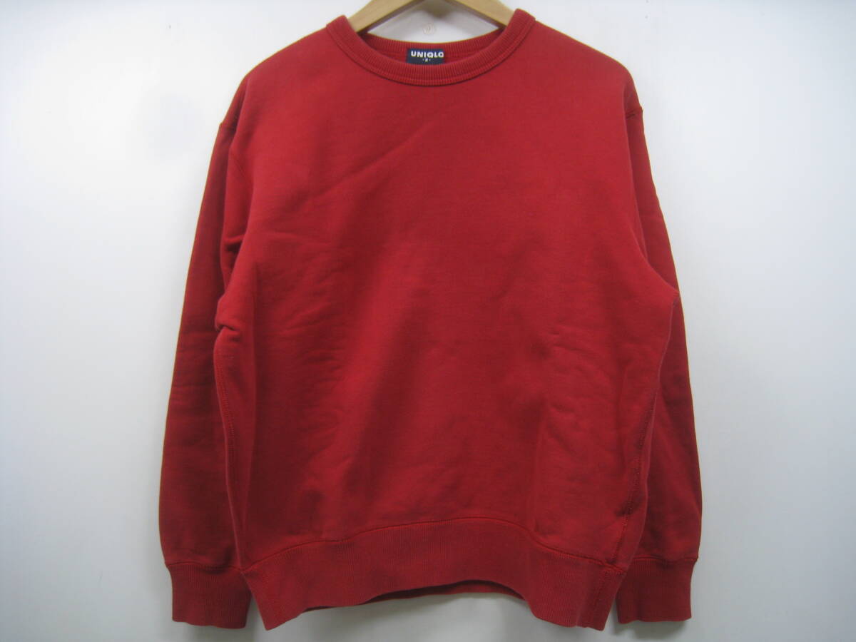 ヴィンテージ 初期 旧タグ UNIQLO ユニクロ スウェット トレーナー 裏起毛 赤 レッド サイズM拍卖