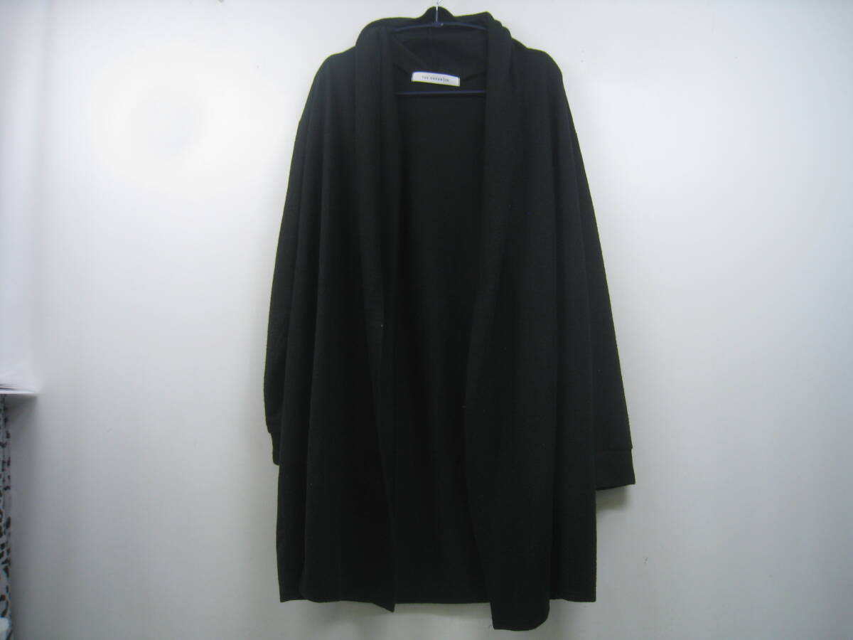THE EMPORIUM ジ エンポリアム ロング カーディガン ショールカラー 黒 ブラック サイズL拍卖