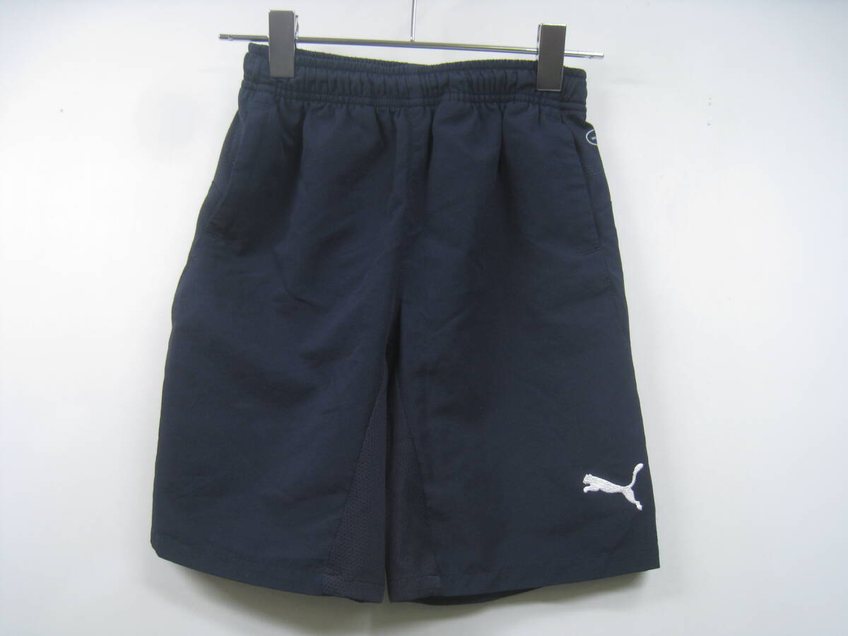 PUMA プーマ キッズ 男の子 ハーフパンツ ショートパンツ 刺繍ロゴ 紺 ネイビー サイズ130拍卖