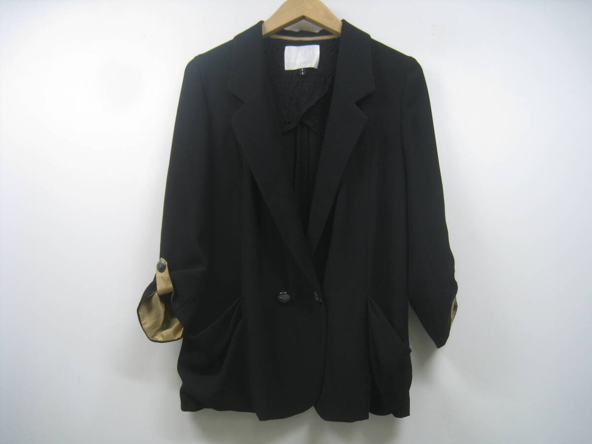 qualite カリテ アバハウス ジャケット 7分袖 黒 ブラック サイズ2拍卖