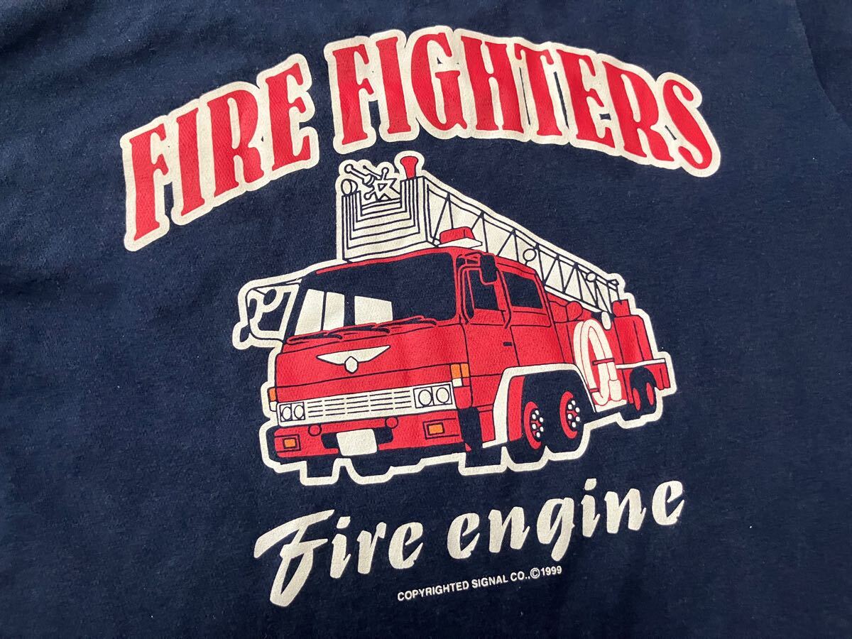 FIRE FIGHTERS消防車TシャツLサイズ 消防士FIRE RESCUE EMS ハシゴ車 レスキュー チームT signalオーダーt拍卖
