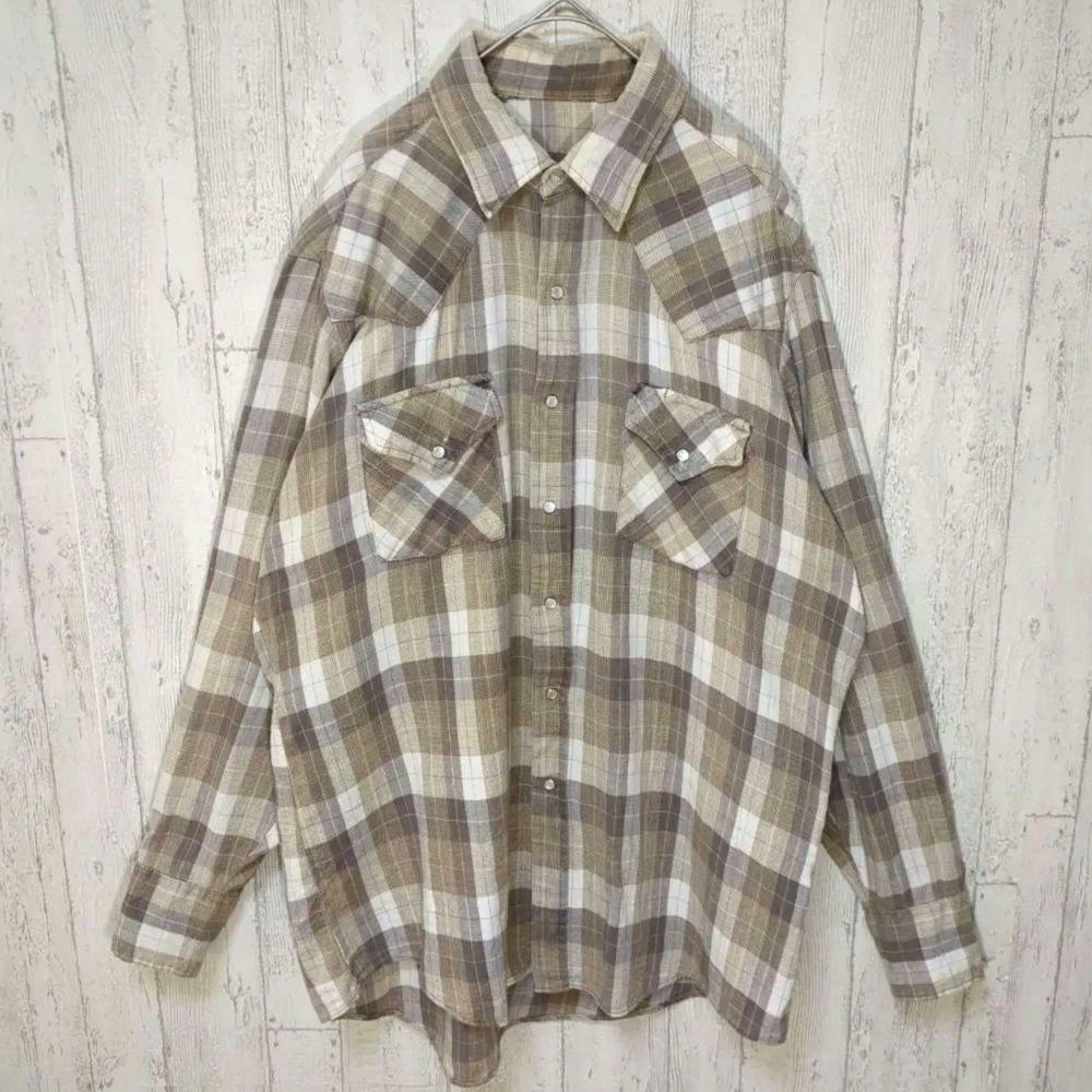 ビンテージ ウエスタンシャツ USA古着 ボロ古着 ヤレ感 ブロックチェック #h932拍卖
