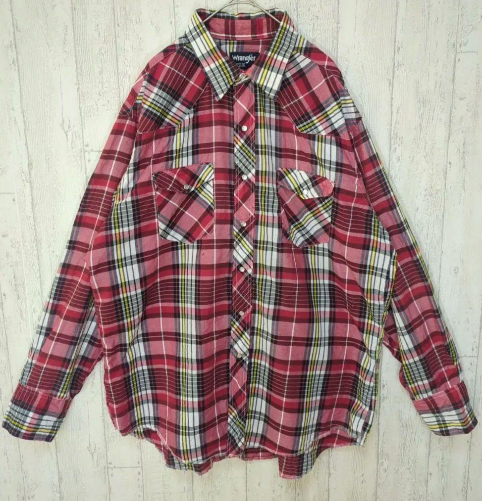 Wrangler ウエスタンシャツ USA古着 ボロ古着 フェード感 チェック #h926拍卖