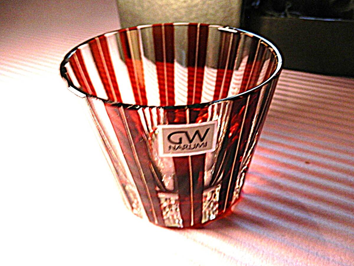 【未使用保管品】 GLASS WORKS NARUMI グラス ワークス ナルミ ガラス器 コップ 赤 干支 戌/犬*S701拍卖