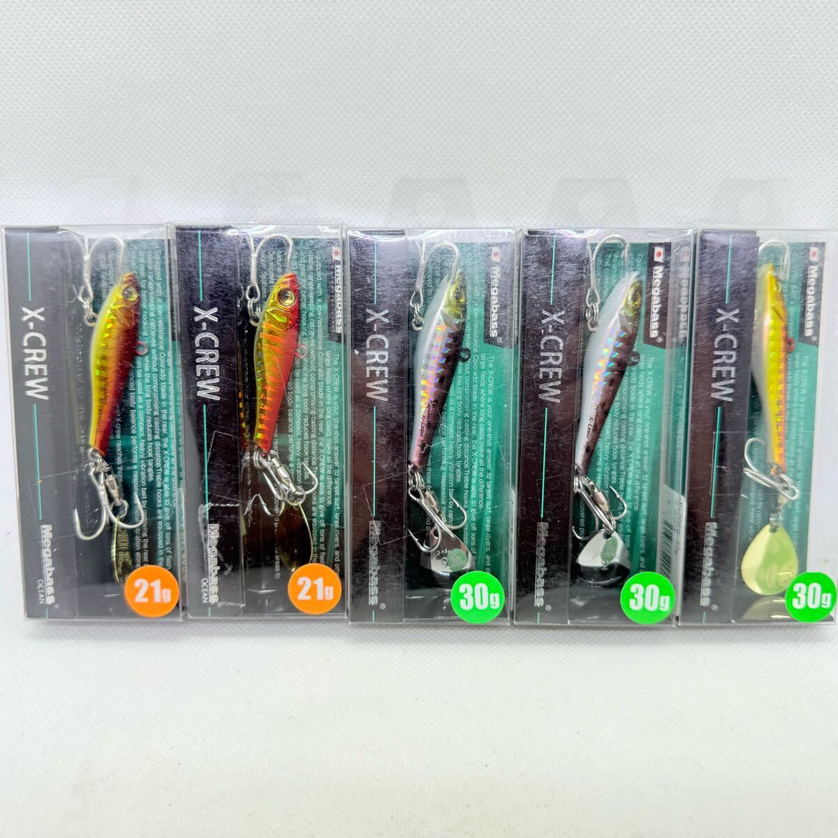 送料無料・新品『メガバス エクスクルー 21g 30g 5個セット』Megabass X-CREW Xクルー ブレード メタル バイブレーション バイブ拍卖
