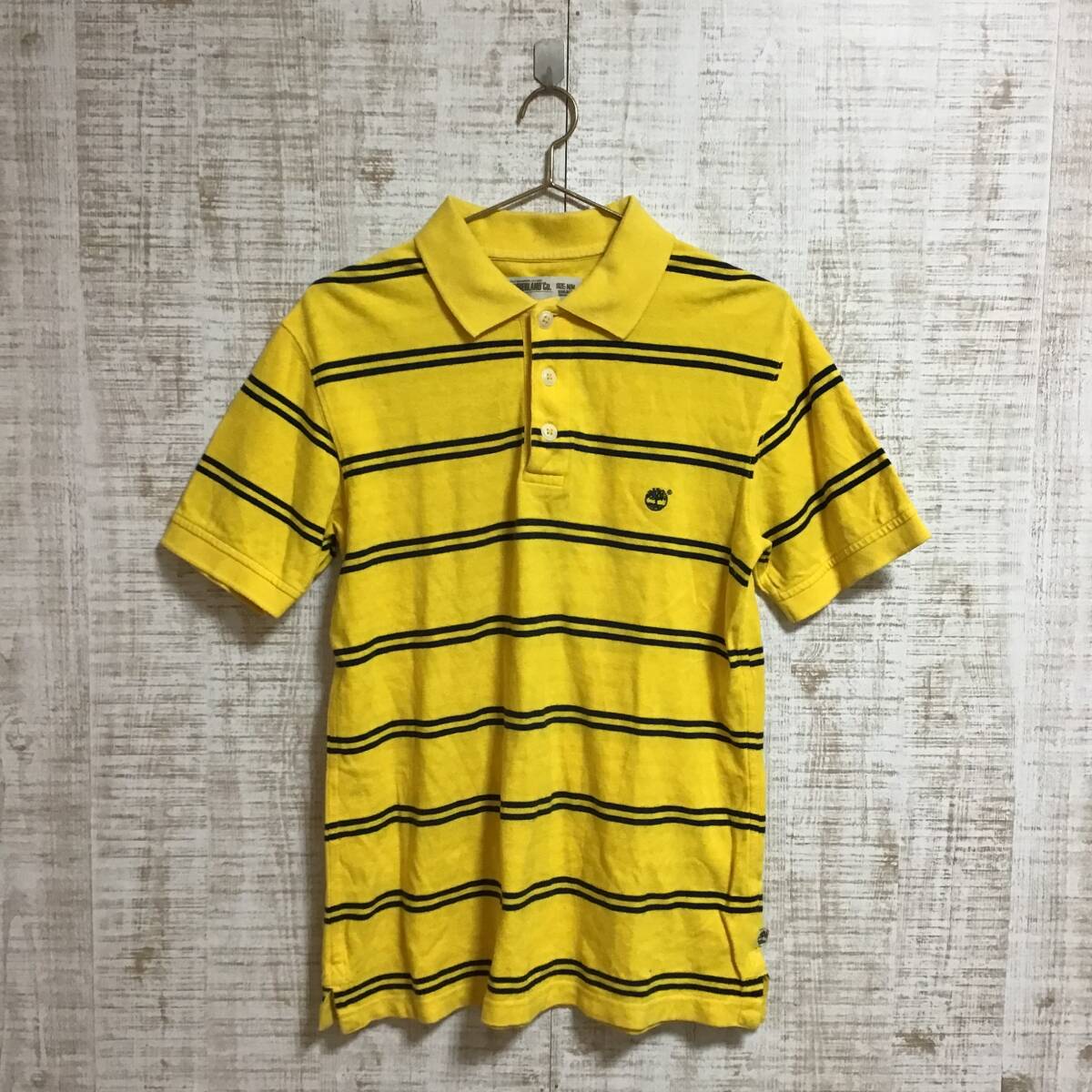 A282◇Timberland|ティンバーランド 半袖ポロシャツ イエロー サイズM拍卖