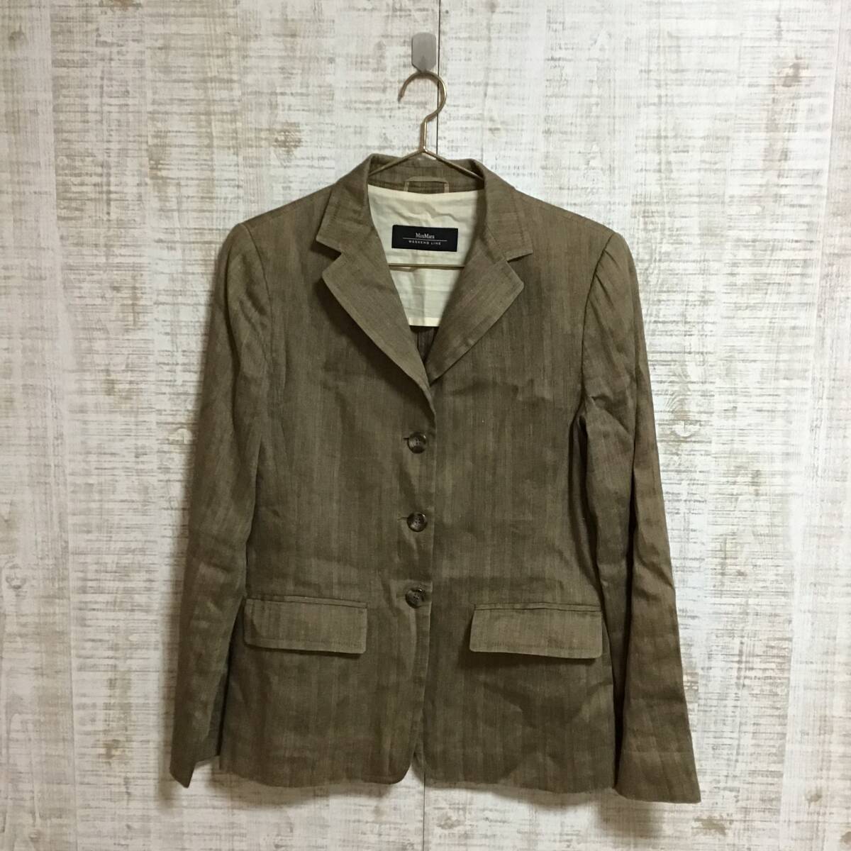 A302◇MAX MARA|マックスマーラ ジャケット ブラウン サイズL拍卖