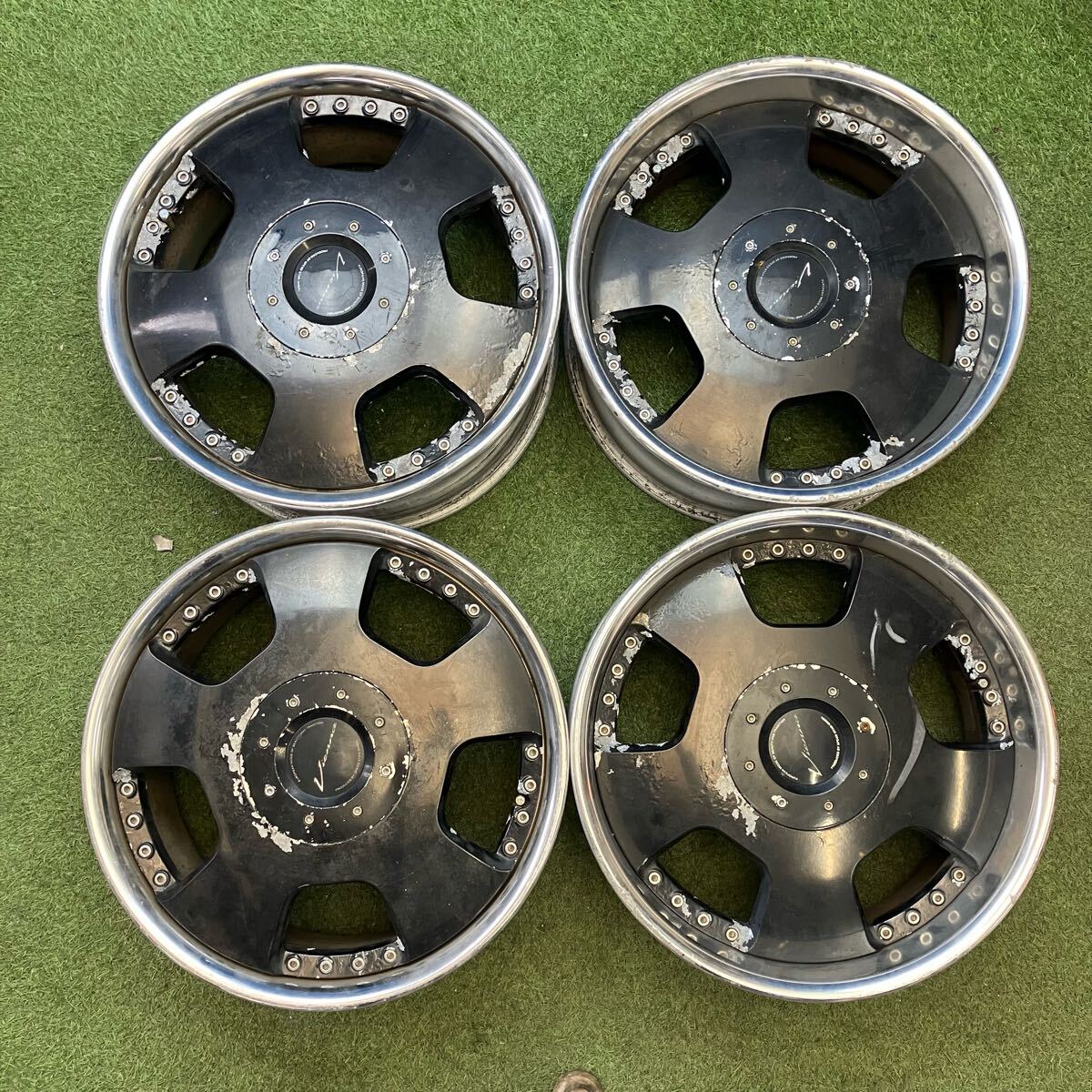 【0717】18インチ 8.0 SPEED STAR Vienna ビエナD 18×8.0 ET+31 PCD139.7 6穴 ハブ径110 中古アルミホイール4本拍卖