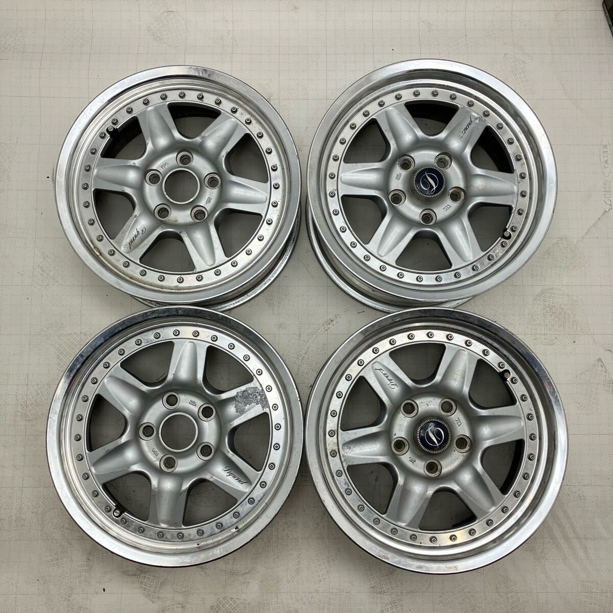 【0777】16インチ 7.0JJ 8.0JJ SPEED STAR DUPOND 16×7.0JJ +38 / 16×8.0JJ +38 PCD114.3 5穴 ハブ径74 中古4本拍卖