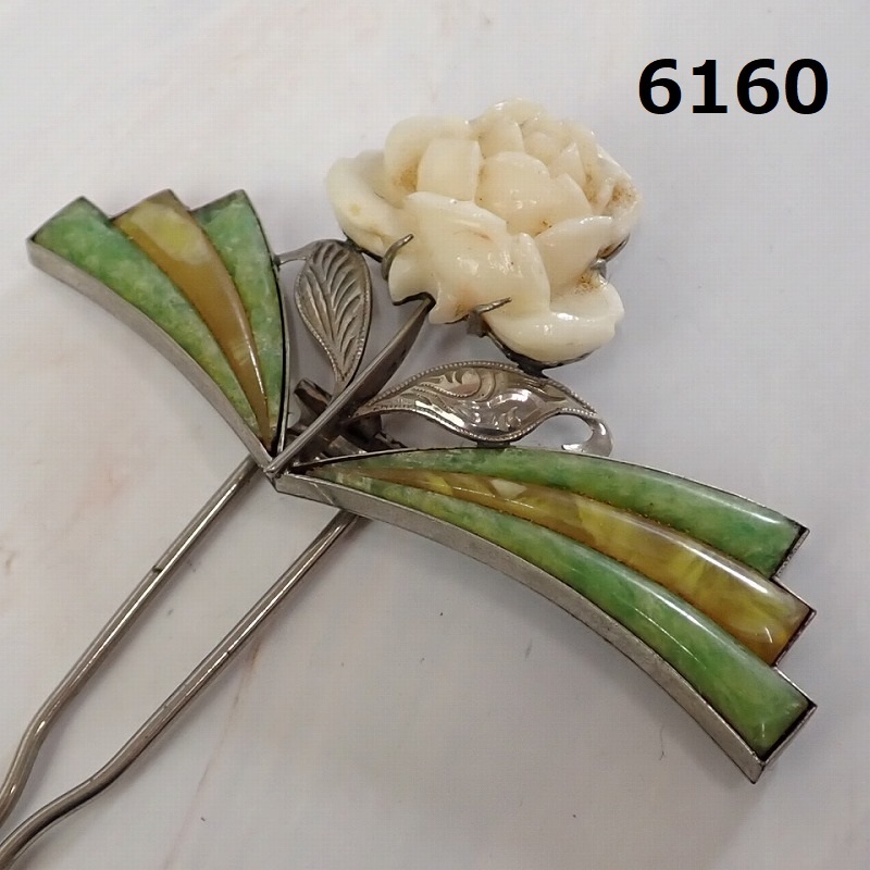 ■AC-6160◆コレクター放出品 アンティーク かんざし 本珊瑚 バラ彫刻 20250219拍卖