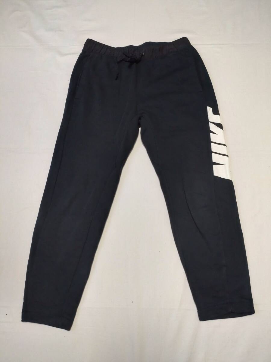 NIKE ナイキ ビッグ ロゴ スウェット ウエスト回りナイロン ロングパンツ size M ブラック 美品 885948拍卖
