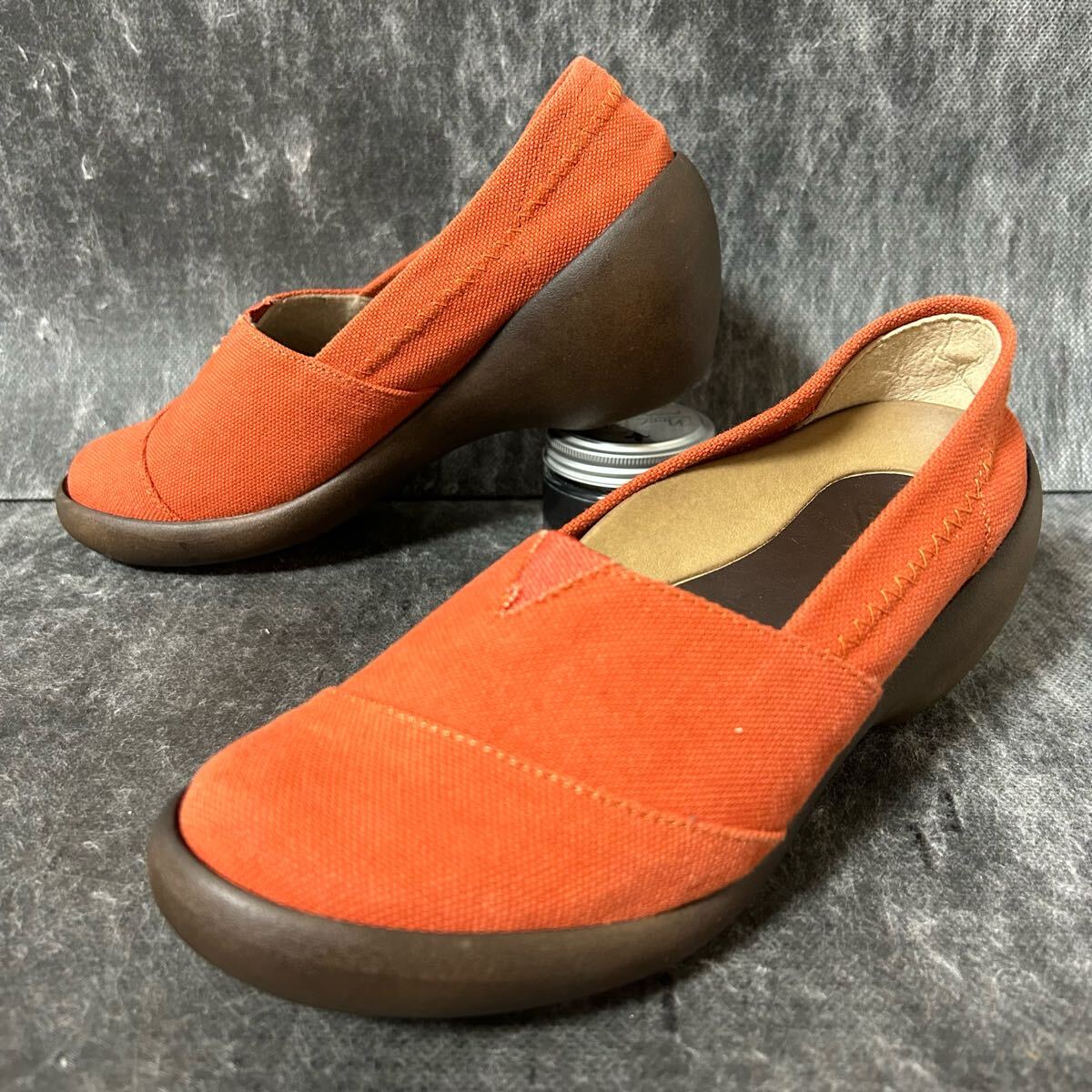 Regetta Canoe リゲッタカヌー スリッポン パンプス キャンバス Sサイズ 22-22.5cm オレンジ *12拍卖