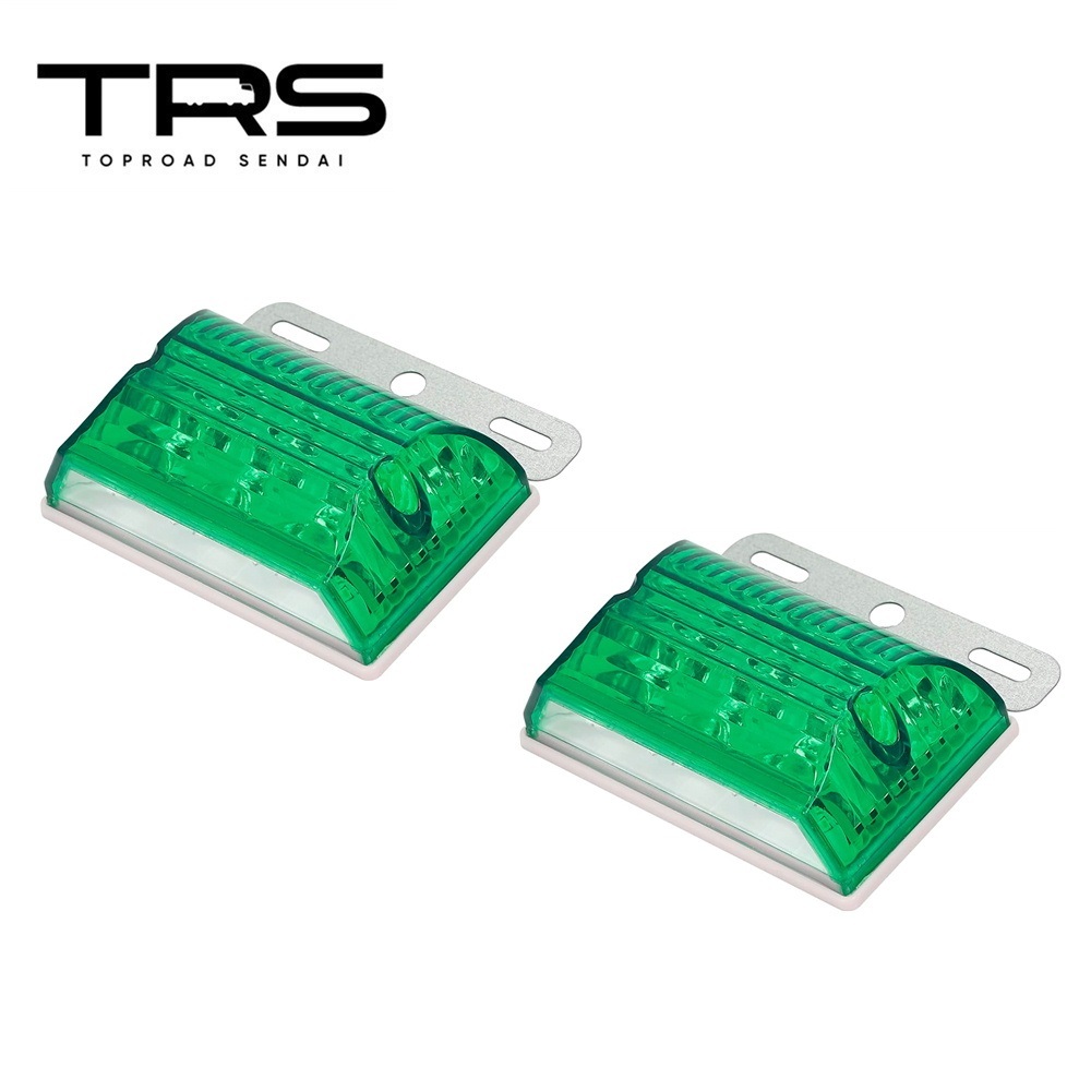 TRS 24V専用 超高輝度 LEDサイドマーカー ダウンライト付 取付ステー付 グリーン 315084拍卖