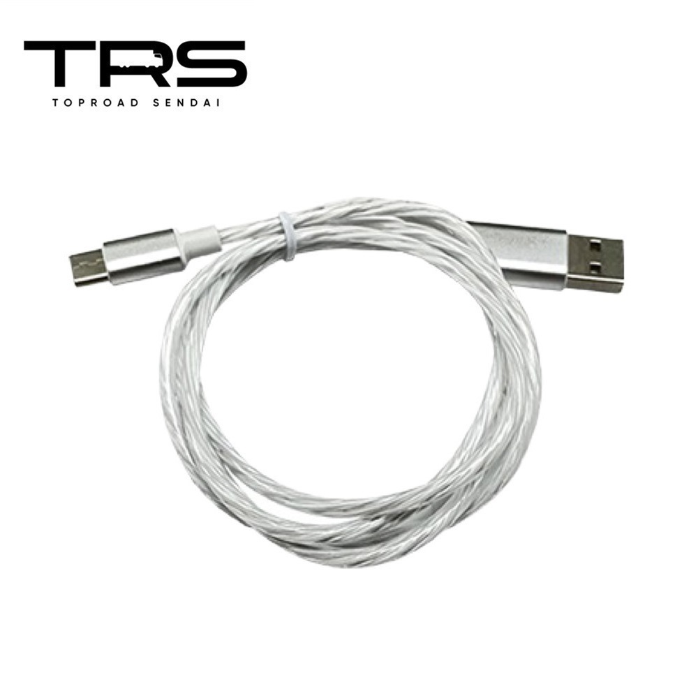 TRS 光る充電ケーブル USB急速充電 Andoroid Type-C 1m ホワイト 380328拍卖