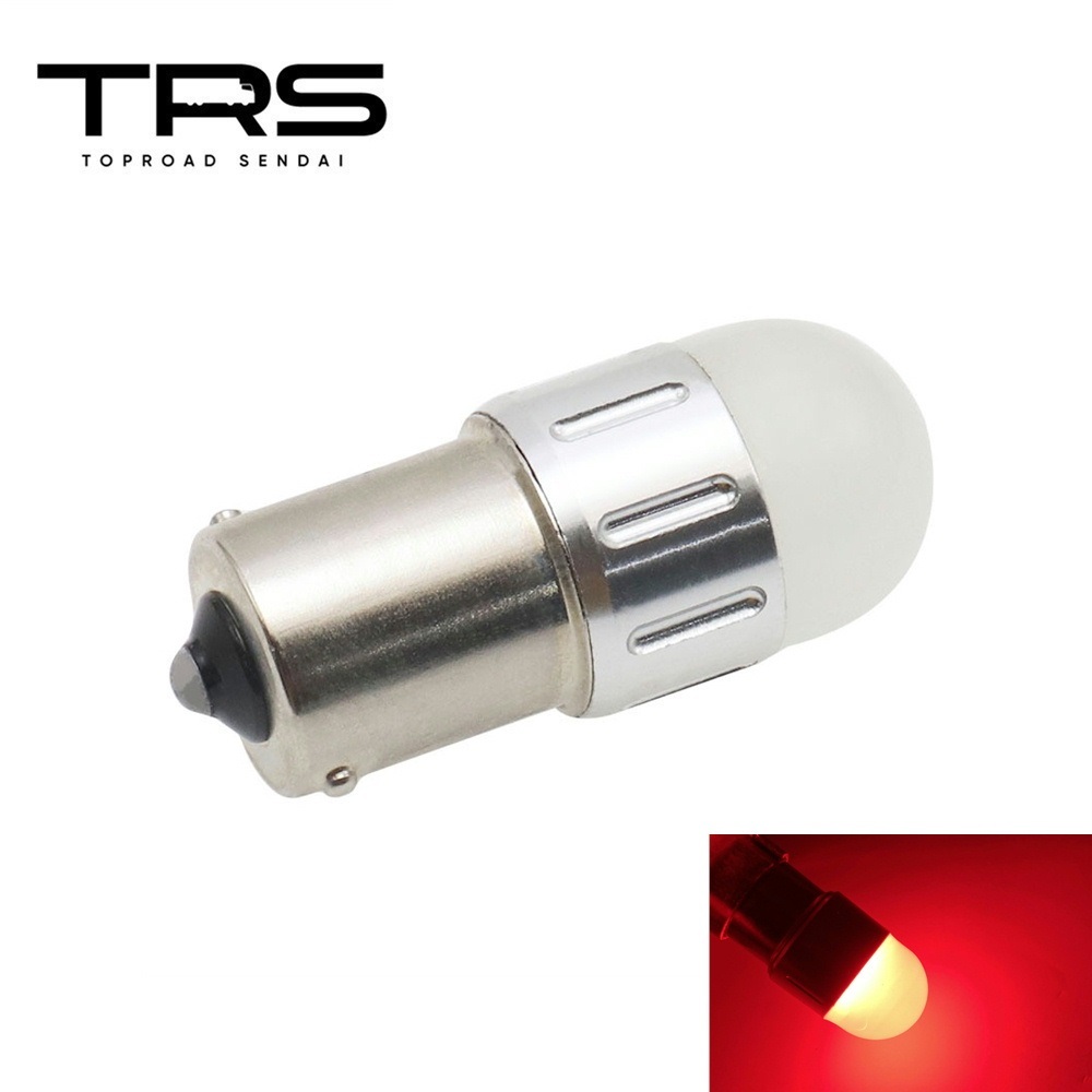 TRS S25 高輝度LEDバルブ 12/24V共用 360度拡散面発光 レッド ピン角180度 310071拍卖
