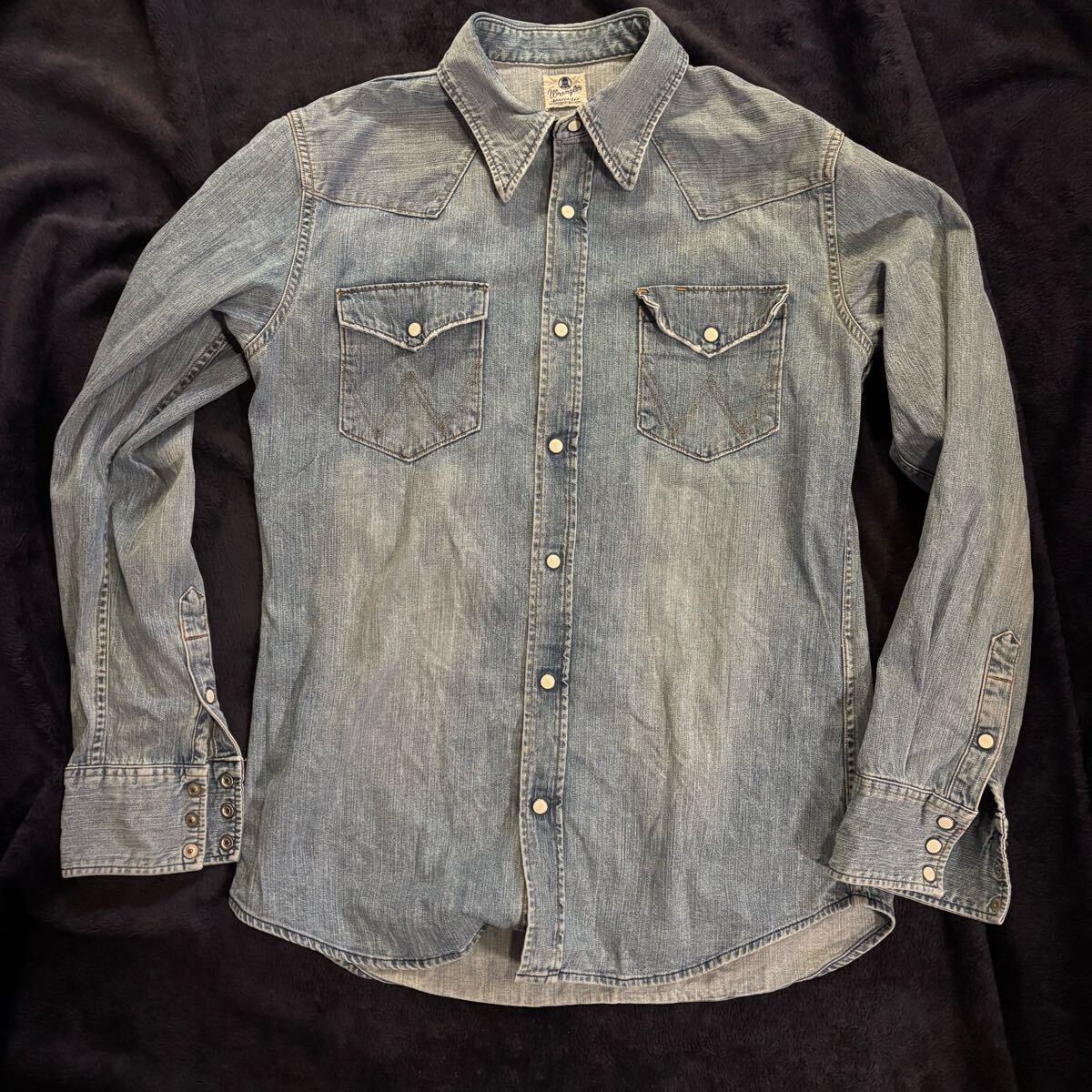 ラングラー 渋谷バックドロップ別注 デニムシャツ ウエスタンシャツ ヴィンテージ Wrangler ex リーバイス Levi’s Lee 拍卖