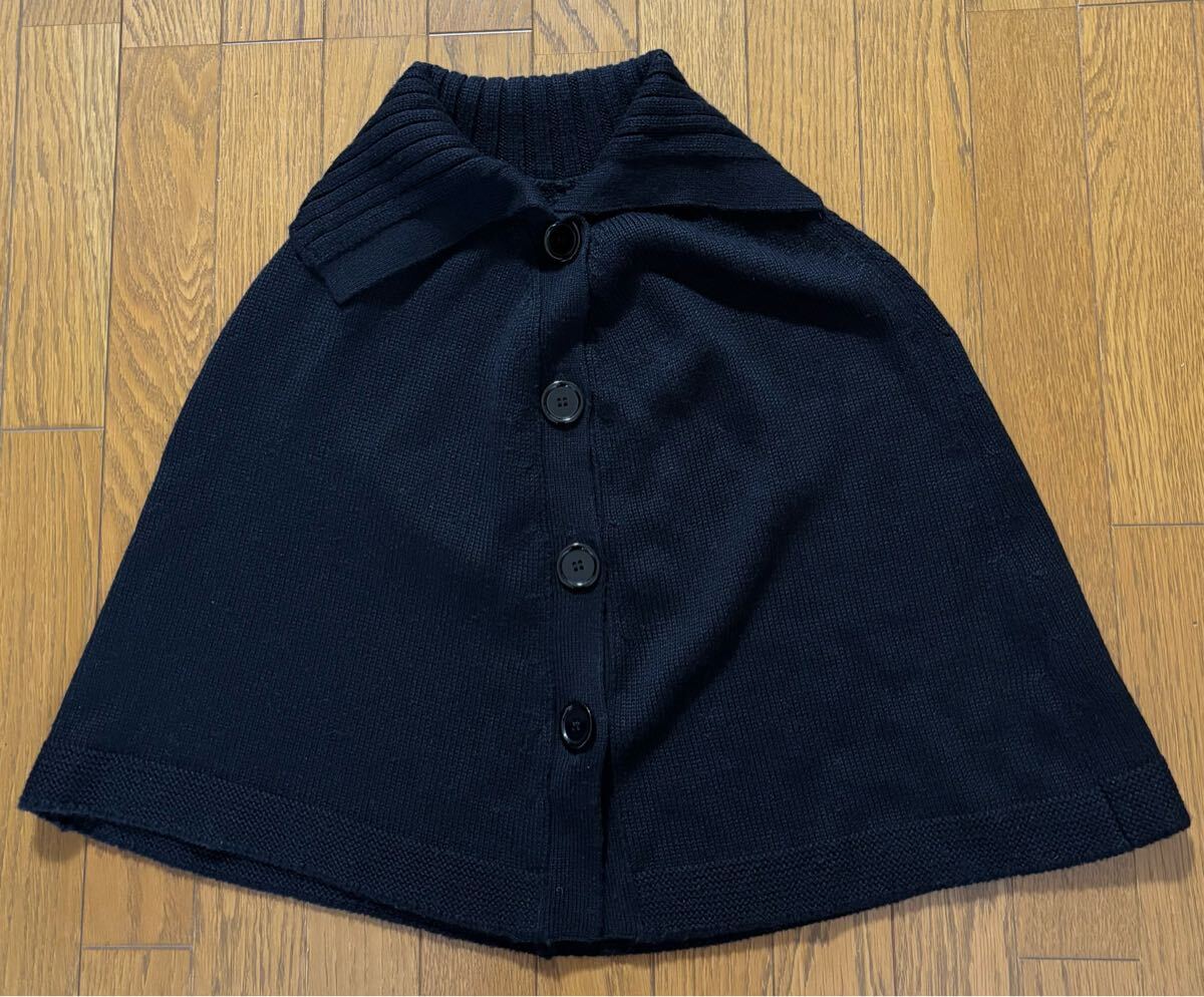 レア、UNTITLED アンタイトル ケープニット、黒色、サイズ4、毛50%アクリル50%、日本製、(株)ワールド、used、裏側に引っ掛けあり拍卖