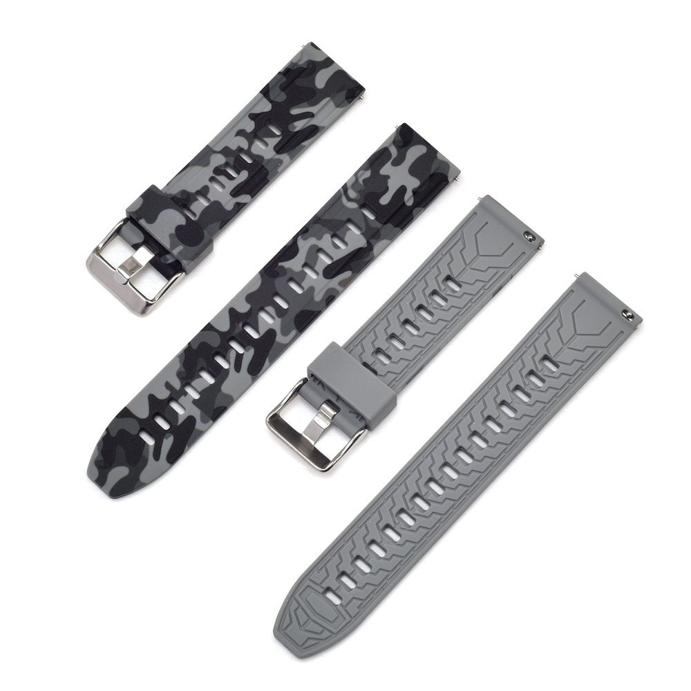 腕時計 ラバー ベルト バンド 迷彩柄 カモフラージュ柄 グレー 24mm拍卖