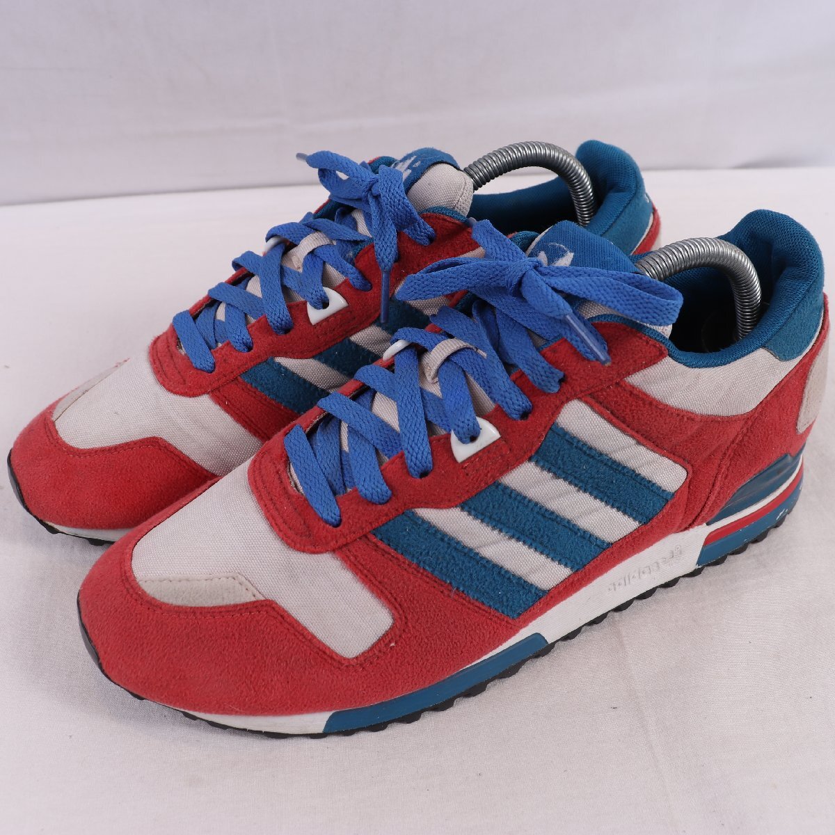 ZX 700 26.0cm/adidas ゼットエックス700 アディダス スニーカー 赤 レッド 青 ブルー ライトグレー 中古 古着 メンズ ad5939拍卖