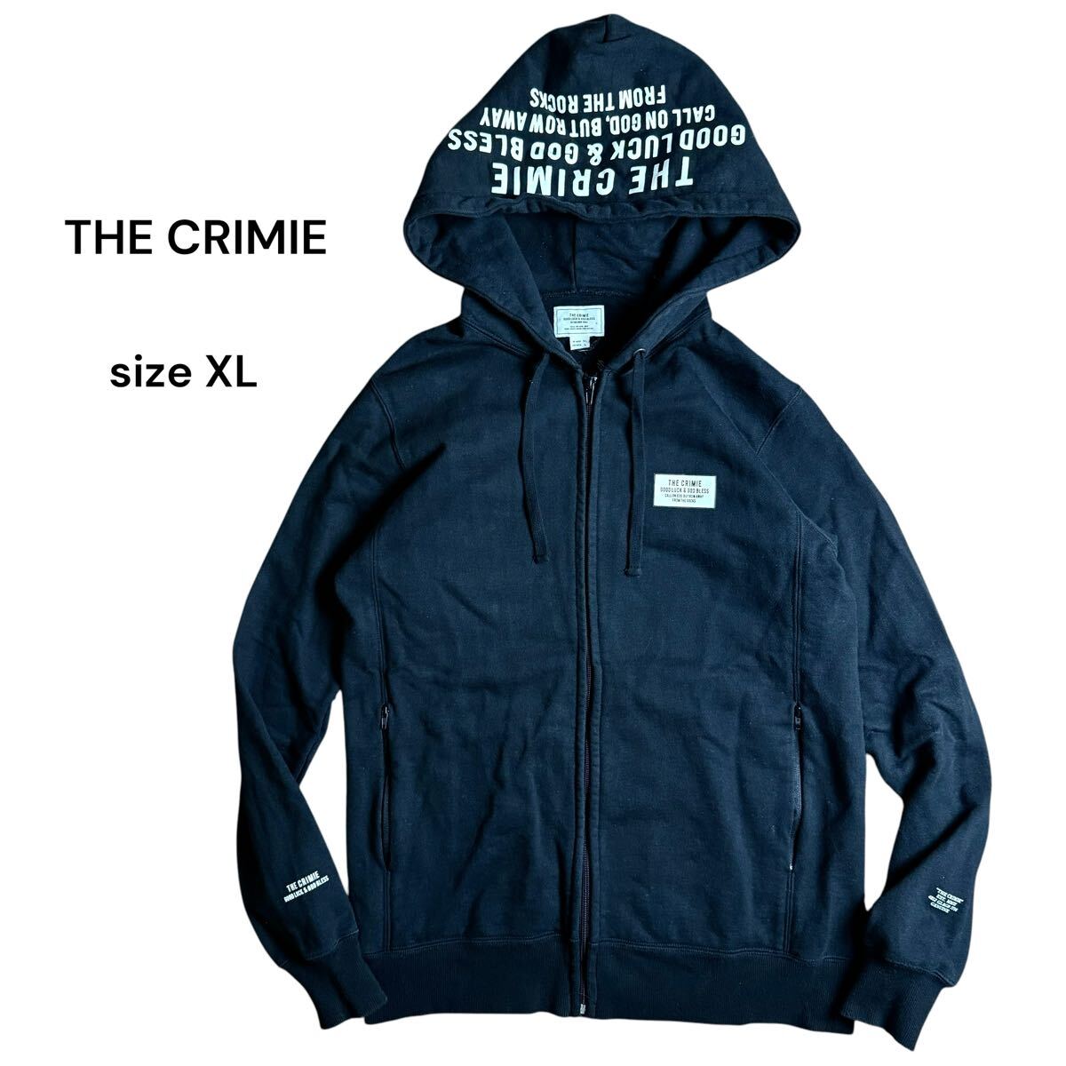 THE CRIMIE クライミー ジップアップ スウェット パーカー フーディー 黒 ブラック プリント サイズ XL hoodie拍卖